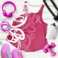 Breast Cancer Awareness Maori Women Racerback Tank Koru Kowhaiwhai LT7 Pink - Polynesian Pride