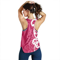 Breast Cancer Awareness Maori Women Racerback Tank Koru Kowhaiwhai LT7 - Polynesian Pride