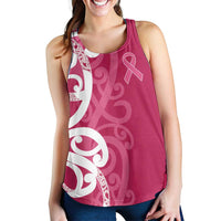 Breast Cancer Awareness Maori Women Racerback Tank Koru Kowhaiwhai LT7 - Polynesian Pride
