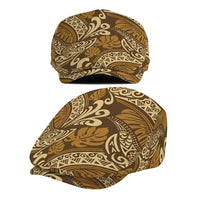 Brown Gold Monstera Jeff Hat Polynesian Tribal Pattern LT01 - Polynesian Pride