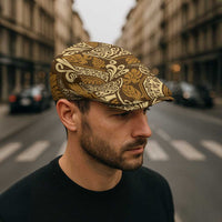 Brown Gold Monstera Jeff Hat Polynesian Tribal Pattern LT01 - Polynesian Pride