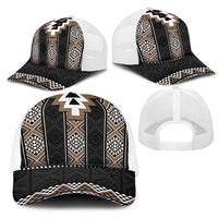 Brown Taniko Aotearoa Mesh Trucker Cap Niho Taniwha Mix Poutama LT14 - Polynesian Pride