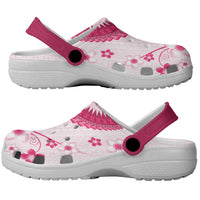 Bula Fiji Clogs Shoes Pink Plumeria Masi Tapa Pattern LT05 - Polynesian Pride