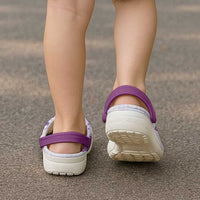Bula Fiji Clogs Shoes Violet Plumeria Masi Tapa Pattern LT05 - Polynesian Pride