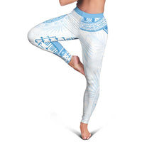 Bula Fiji Day 55th Anniversary Masi Tapa Leggings Emerald Jubilee - Turquoise - Polynesian Pride
