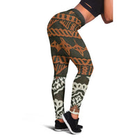 Bula Fiji Tapa Leggings Fijian Masi Vintage Vibes - Polynesian Pride
