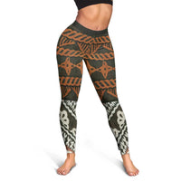 Bula Fiji Tapa Leggings Fijian Masi Vintage Vibes - Polynesian Pride