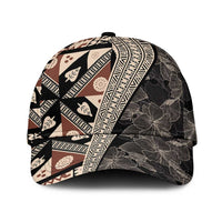 Bula Hibiscus Festival Classic Cap Fijian Masi Pattern Half Style LT03 Universal Fit Beige - Polynesian Pride