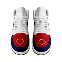 Cook Islands High Sneakers AJ1 Coat Of Arms Flag Inspired