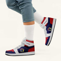 Cook Islands High Sneakers AJ1 Coat Of Arms Flag Inspired