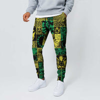 Cook Islands Mere Kiritimiti Jogger Pants Pacific Patchwork Xmas Vibes - Polynesian Pride