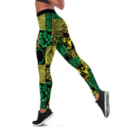 Cook Islands Mere Kiritimiti Leggings Pacific Patchwork Xmas Vibes - Polynesian Pride