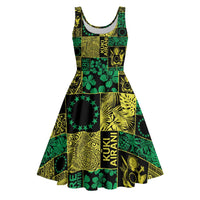 Cook Islands Mere Kiritimiti Midi Dress Pacific Patchwork Xmas Vibes - Polynesian Pride
