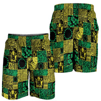 Cook Islands Mere Kiritimiti Shorts for Men Pacific Patchwork Xmas Vibes - Polynesian Pride
