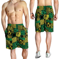 Cook Islands Mere Kiritimiti Shorts for Men Pacific Patchwork Xmas Vibes - Polynesian Pride