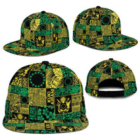 Cook Islands Mere Kiritimiti Snapback Cap Pacific Patchwork Xmas Vibes - Polynesian Pride