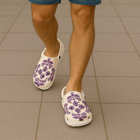 Cook Islands Purple Tivaevae Clogs Shoes