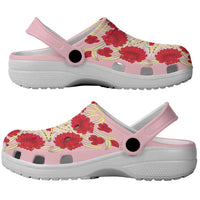 Cook Islands Tivaevae Quilt Clogs Shoes Light Pink