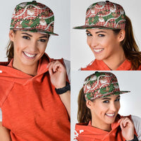 Cowboy Hawaii Mele Kalikimaka Snapback Cap Paniolo Kukui Nut Pikake Lei Red Version - Polynesian Pride