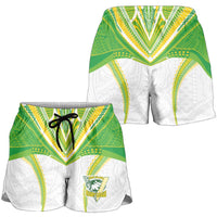 Custom Cook Islands Rugby Shorts for Women Tatau Art Sport Style White Color