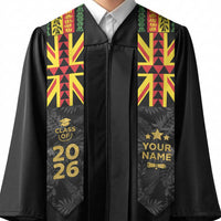 Custom Hawaii Graduation Stole Kakau Pattern With Leis