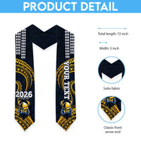 Custom Hawaii Hilo High School Graduation Stole Class Of Year Viking Polynesian Kakau Pattern