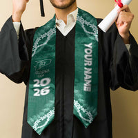 Custom Pahoa High And Intermediate School Graduation Stole Tapa Pattern With Leis