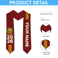Custom Vavau High School Graduation Stole Tongan Ngatu Pattern