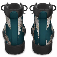 Dark Cyan Hawaii Tiare and Shell Lei All Season Boots Hawaiian Palaka Luxury Vibes LT14 - Polynesian Pride