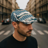 Dark Cyan Hawaii Tiare and Shell Lei Jeff Hat Hawaiian Palaka Luxury Vibes LT14 - Polynesian Pride