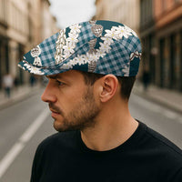 Dark Cyan Hawaii Tiare and Shell Lei Jeff Hat Hawaiian Palaka Luxury Vibes LT14 - Polynesian Pride