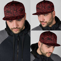 Dark Samoa Manuia Le Kerisimasi Snapback Cap Pacific Patchwork Xmas Vibes - Polynesian Pride