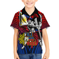 Filipinos Lapu-lapu Hero Family Matching Long Sleeve Bodycon Dress and Hawaiian Shirt Philippines Flag and Sun DT02 Son's Shirt Art - Polynesian Pride