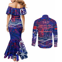 Father's Day Samoa Couples Matching Mermaid Dress and Long Sleeve Button Shirt Special Dad Polynesia Paradise DT02 - Polynesian Pride