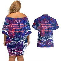 Father's Day Samoa Couples Matching Off Shoulder Short Dress and Hawaiian Shirt Special Dad Polynesia Paradise DT02 - Polynesian Pride