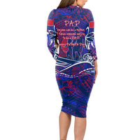 Father's Day Samoa Long Sleeve Bodycon Dress Special Dad Polynesia Paradise