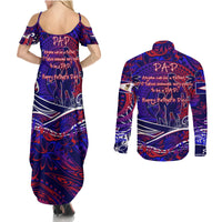 Father's Day American Samoa Couples Matching Summer Maxi Dress and Long Sleeve Button Shirt Special Dad Polynesia Paradise DT02 - Polynesian Pride