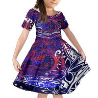 Father's Day American Samoa Family Matching Off Shoulder Short Dress and Hawaiian Shirt Special Dad Polynesia Paradise