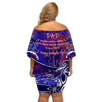 Father's Day American Samoa Off Shoulder Short Dress Special Dad Polynesia Paradise