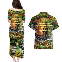 Father's Day Vanuatu Couples Matching Puletasi and Hawaiian Shirt Special Dad Polynesia Paradise DT02 - Polynesian Pride