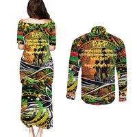 Father's Day Vanuatu Couples Matching Puletasi and Long Sleeve Button Shirt Special Dad Polynesia Paradise DT02 - Polynesian Pride