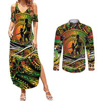 Father's Day Vanuatu Couples Matching Summer Maxi Dress and Long Sleeve Button Shirt Special Dad Polynesia Paradise DT02 Art - Polynesian Pride