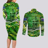 Father's Day Cook Islands Couples Matching Long Sleeve Bodycon Dress and Long Sleeve Button Shirt Special Dad Polynesia Paradise DT02 - Polynesian Pride