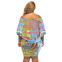 Father's Day Fiji Off Shoulder Short Dress Special Dad Polynesia Paradise DT02 - Polynesian Pride