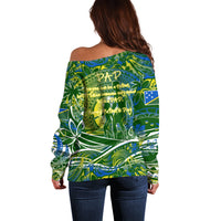 Father's Day Solomon Islands Off Shoulder Sweater Special Dad Polynesia Paradise