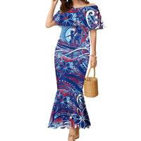 Father's Day Guam Mermaid Dress Special Dad Polynesia Paradise DT02 Women Blue - Polynesian Pride