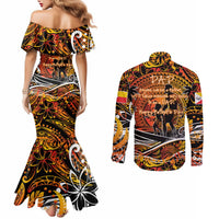 Father's Day Marquesas Islands Couples Matching Mermaid Dress and Long Sleeve Button Shirt Special Dad Polynesia Paradise DT02 - Polynesian Pride