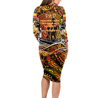 Father's Day Marquesas Islands Long Sleeve Bodycon Dress Special Dad Polynesia Paradise