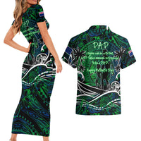 Father's Day New Zealand Couples Matching Short Sleeve Bodycon Dress and Hawaiian Shirt Special Dad Polynesia Paradise