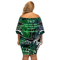 Father's Day New Zealand Off Shoulder Short Dress Special Dad Polynesia Paradise DT02 - Polynesian Pride